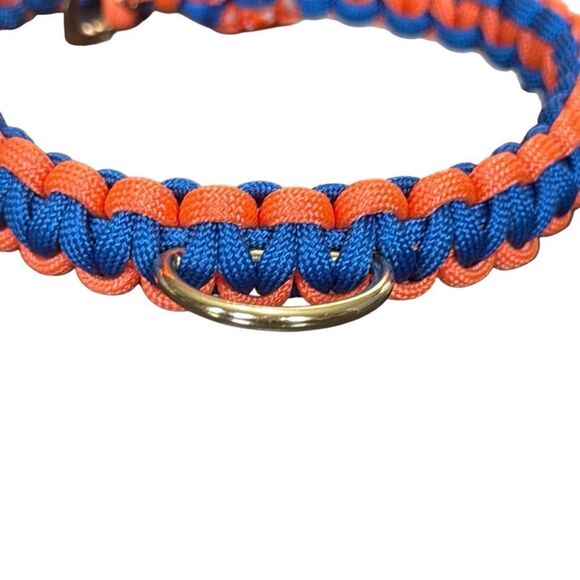 Vibrant Orange and Blue Dog Collar - Picture 3 of 10